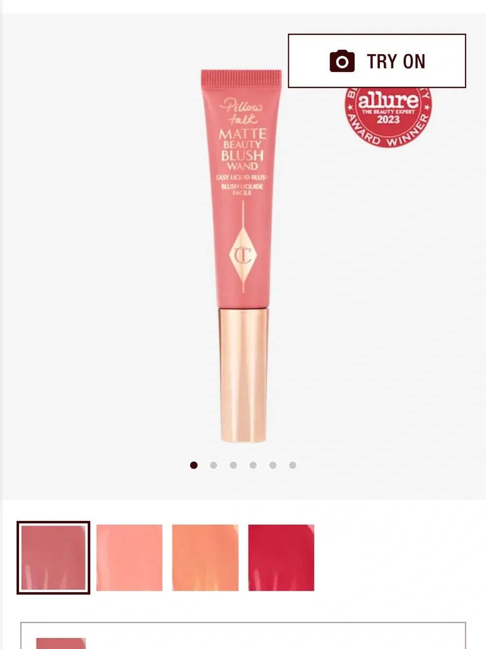 Charlotte Tilbury Matte Beauty Blush Wand — Pillow Talk